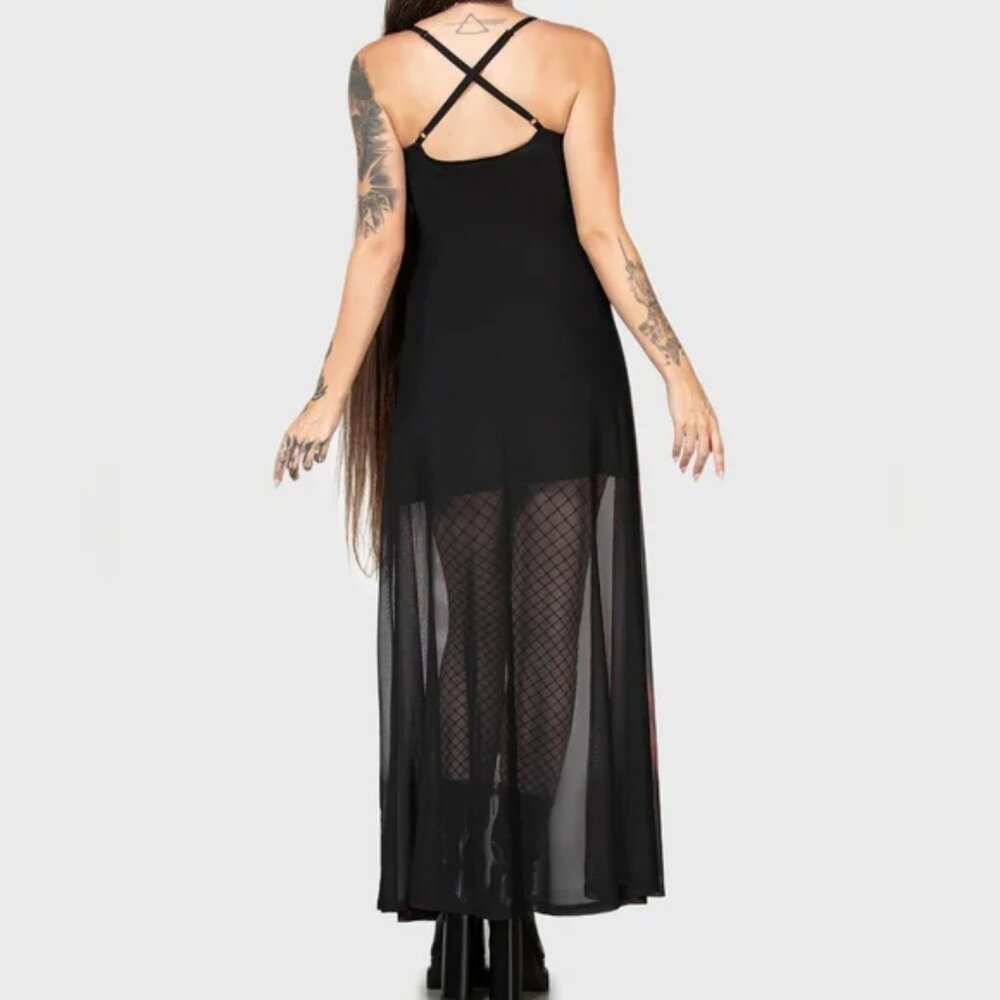 Killstar X Carrie Warned Red & Black Plus Size Maxi Dress XXL NWT - Picture 3 of 3